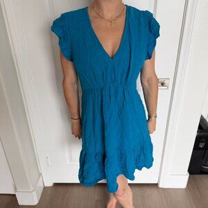 Honorine Blue Gauze Mini Dress